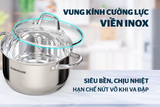  Bộ nồi inox 5 đáy Sunhouse SHG517 ĐÁY TỪ _DÙNG MỌI LOẠI BẾP 