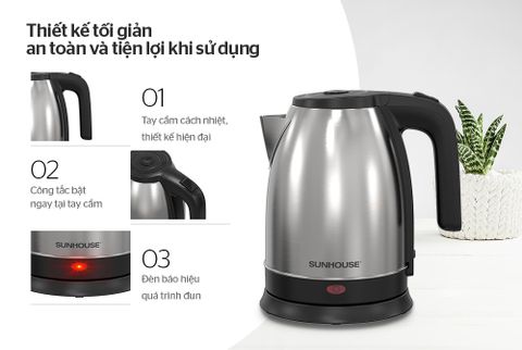  ẤM SIÊU TỐC INOX SUNHOUSE SHD1183 