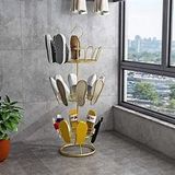  Kệ phơi giầy dép 3 tầng xoay 360 độ có móc treo, Giá phơi dày dép đa năng nhanh khô tiếp kiệm không gian 