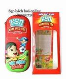  Hộp bút kun bọc vải in hình 3D - Hộp bút khuyến mãi sữa Kun 