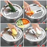 Bộ 3 món thau rỗ bào rau củ inox 