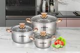  Bộ nồi inox 5 đáy Sunhouse SH781 chính hãng nấu được mọi loại bếp size  16 – 20 – 24cm 