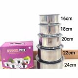  5 Thau inox có nắp đậy thương hiệu Stock Pot 