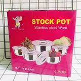  5 Thau inox có nắp đậy thương hiệu Stock Pot 