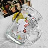  Cốc pha sữa, cốc thủy tinh chịu nhiệt thủy tinh chia vạch có nắp và ống hút tiện lợi 400ml (giao ngẫu nhiên) 