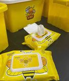  Khăn giấy ướt vịt vàng 10 gói kèm thùng nhựa tiện dụng siêu đáng yêu 