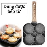  Chảo Chống Dính Cao Cấp Tay Cầm Bằng Gỗ 4 Ngăn 
