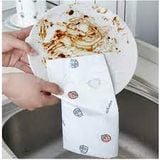  Cuộn giấy lau đa năng bằng khăn lau bếp vải in hình không dệt-Khăn giấy lau nhà bếp có thể tái sử dụng (40 Tờ) 