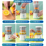  Máy Ép Cam Tự Động, Máy Vắt Cam Tự Động Không Dây, Máy Ép Chậm Trái Cây, Vắt Chanh Đa Năng Sạc USB hàng chuẩn 