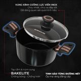  Nồi chống dính Ultra Titanium SUNHOUSE ST2210B 3 size 18cm 20cm 24cm 