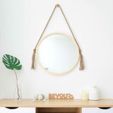  Gương Tròn Gỗ Treo Tường Oliving 