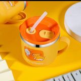  Ly Cốc Uống Nước Giữ Nhiệt Inox Có Tay Cầm Kèm ống Hút Cho Bé 250ml 