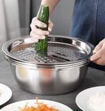  Rổ Bào Inox Có Chậu Đa Năng Tiện Dụng 