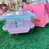  Hộp Thuỷ Tinh 2 Ngăn Chịu Nhiệt Tốt 