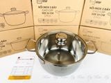  Nồi 3 Đáy FiveStar Nắp Kính 24cm 