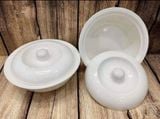  Thố Sứ Trắng Có Nắp Đậy Loại Đại 