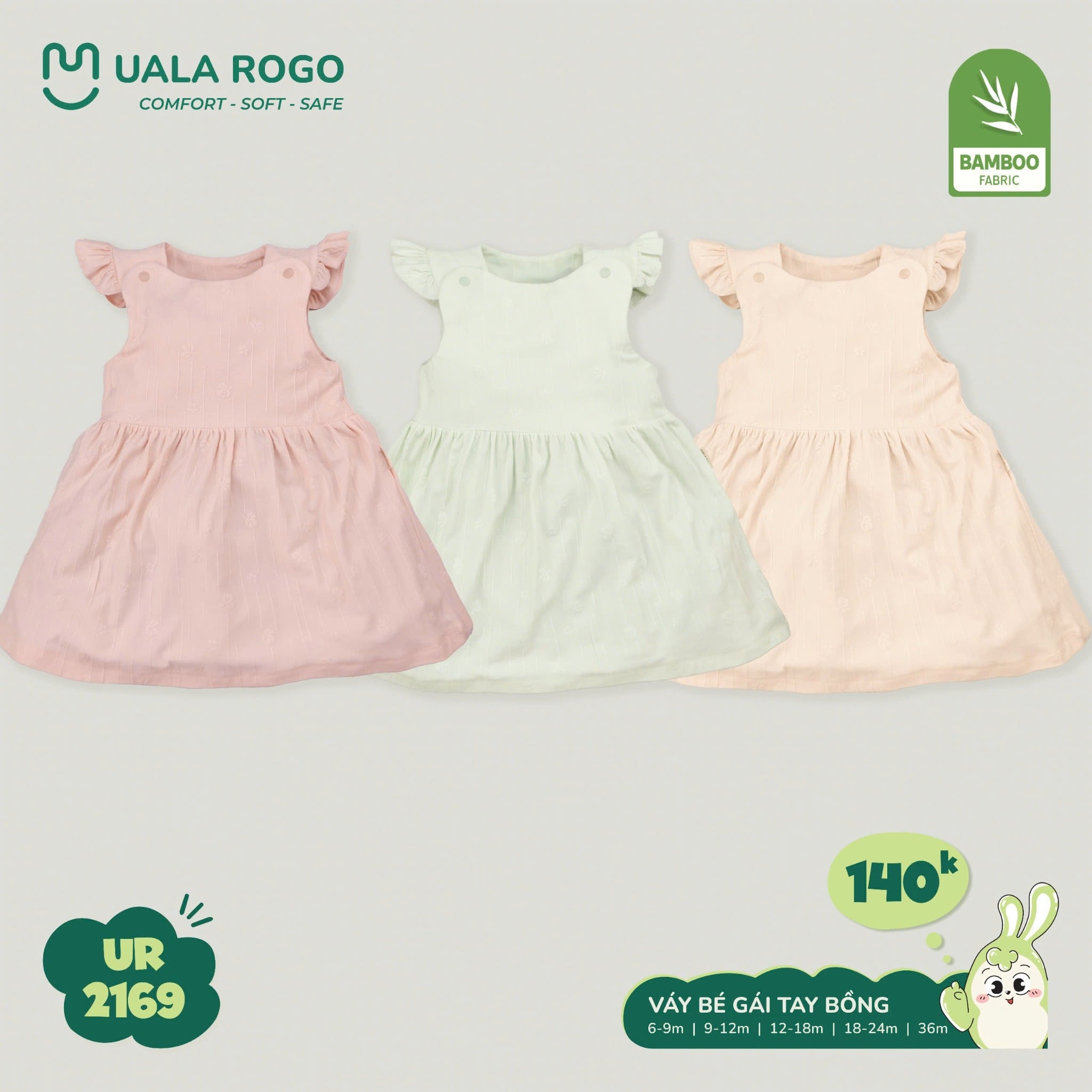 Váy Cho Bé Gái Tay Phồng UR 2169