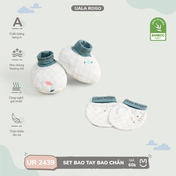  Set bao tay bao chân hoạ tiết kẻ ô UR 2439 