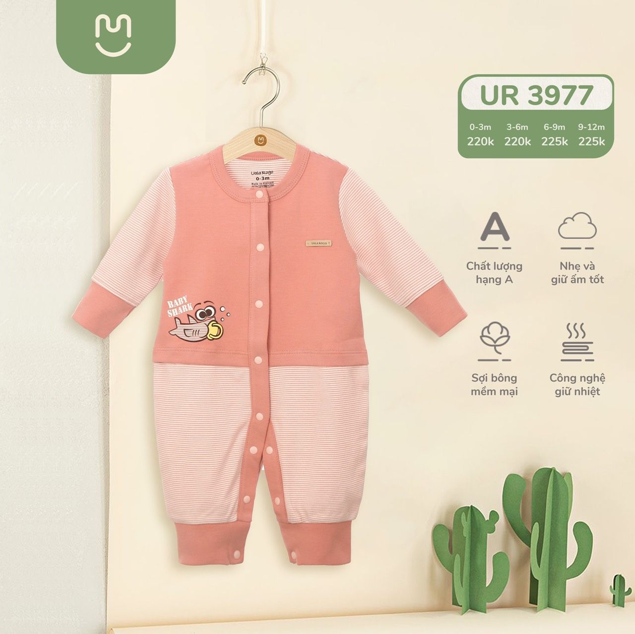  Body cotton nỉ BabyShark UR 3977 