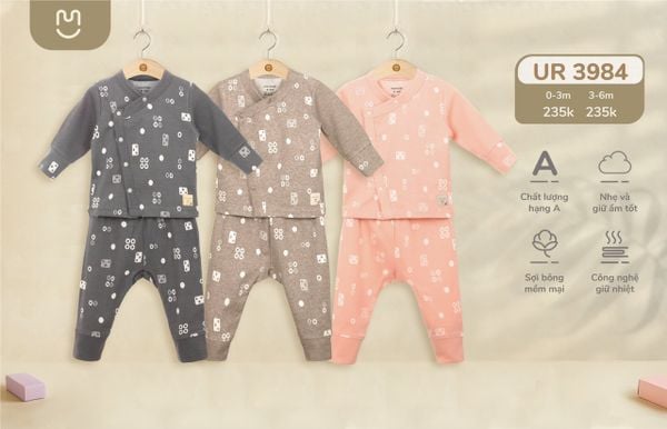  Bộ SS cài chéo cotton nỉ hoạ tiết UR 3984 