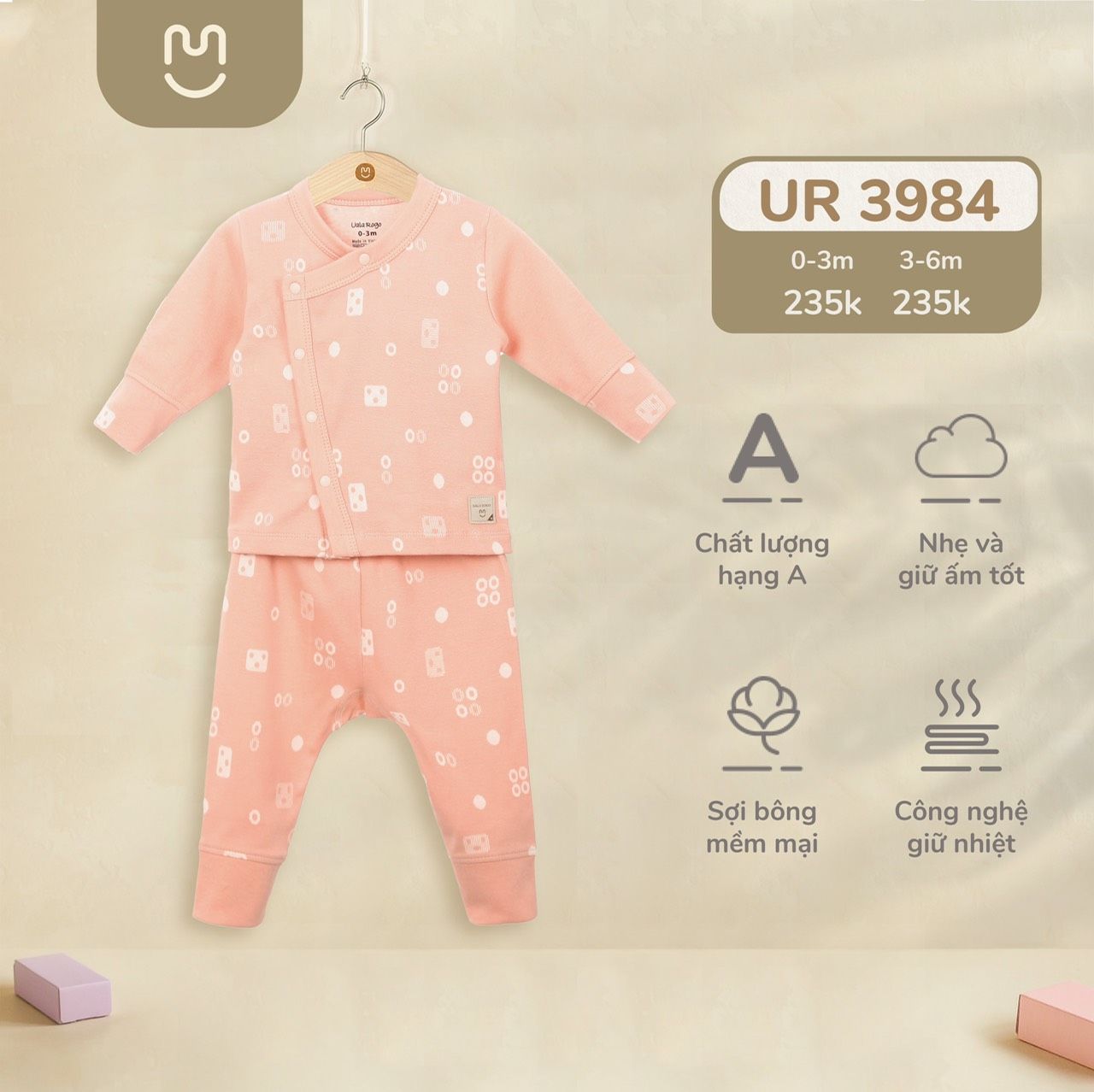  Bộ SS cài chéo cotton nỉ hoạ tiết UR 3984 