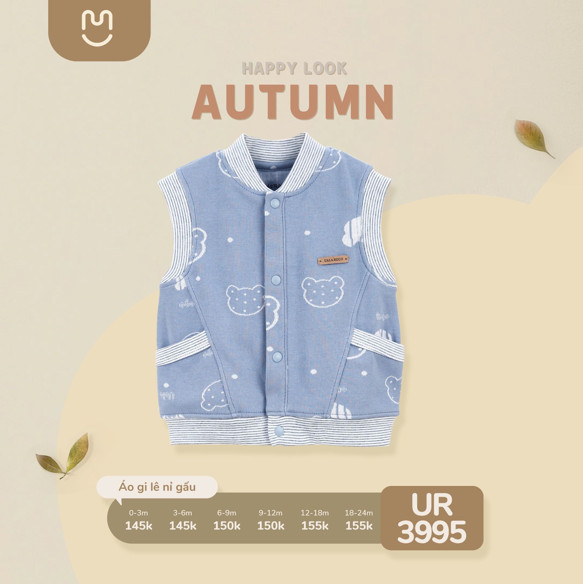  Áo gile cotton nỉ gấu UR 3995 