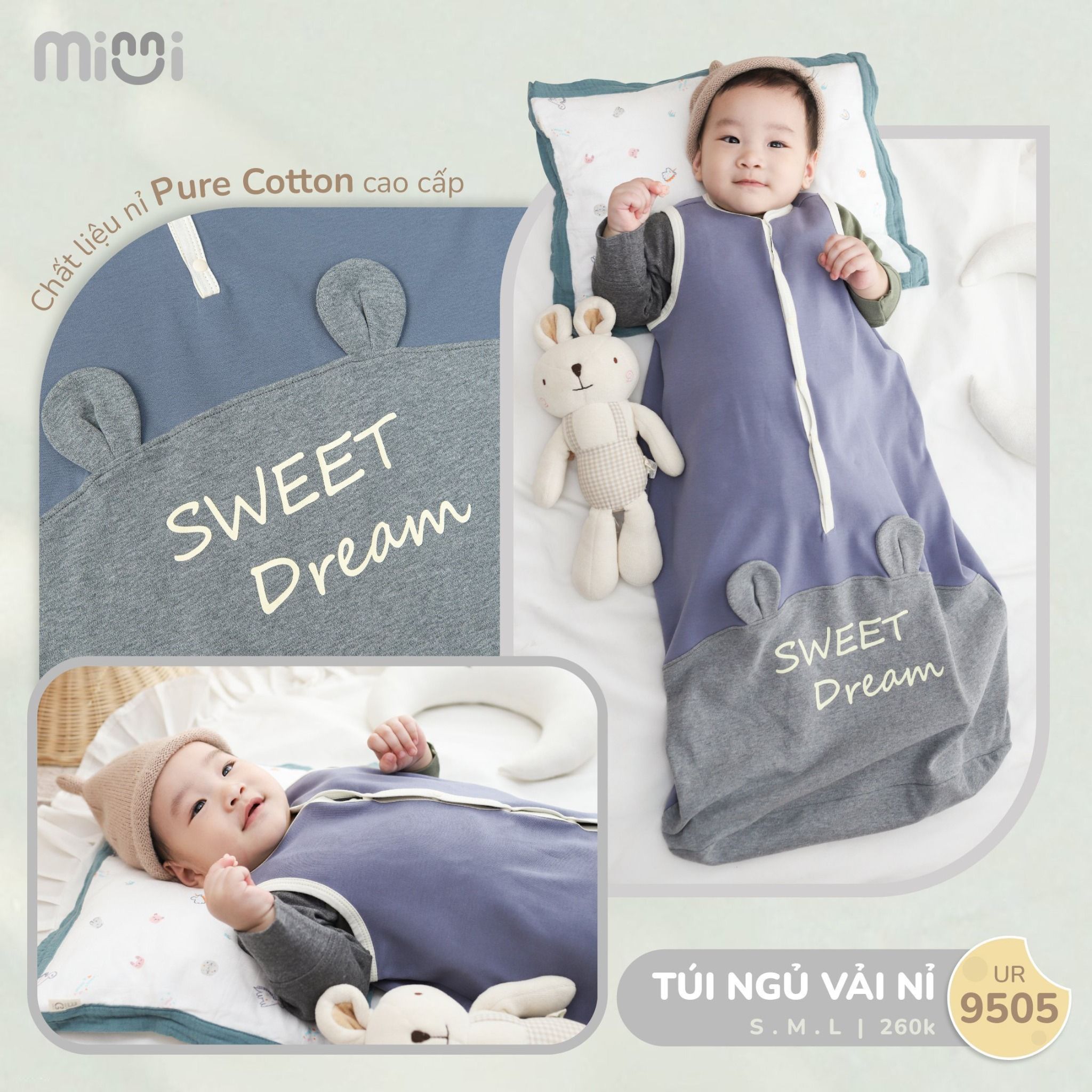  Túi ngủ minni nỉ cotton UR 9505 