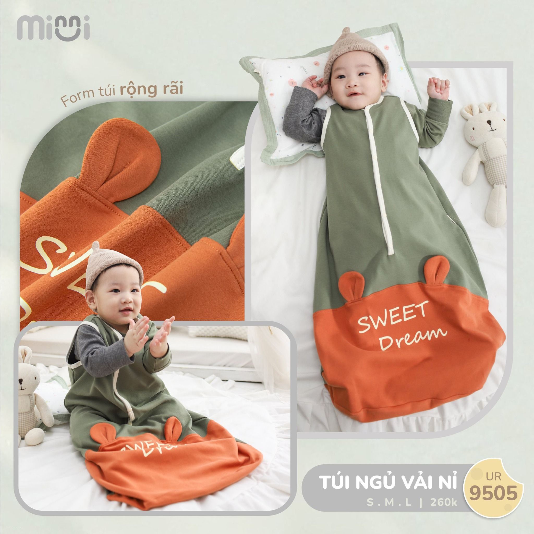  Túi ngủ minni nỉ cotton UR 9505 