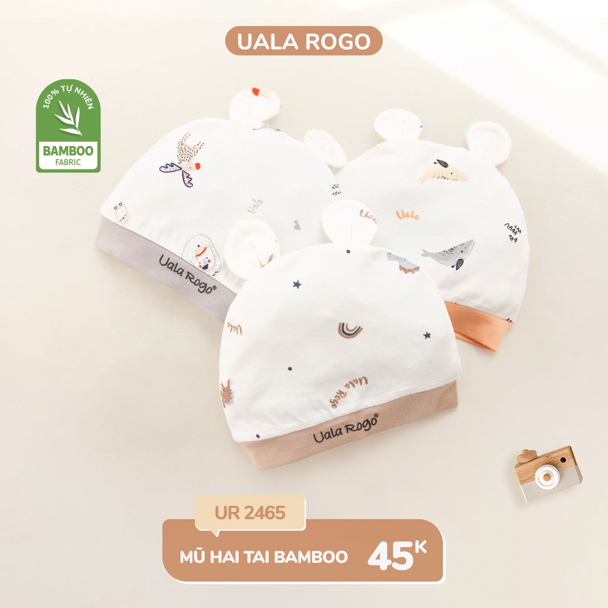  Mũ hai tai bamboo hoạ tiết UR 2465 