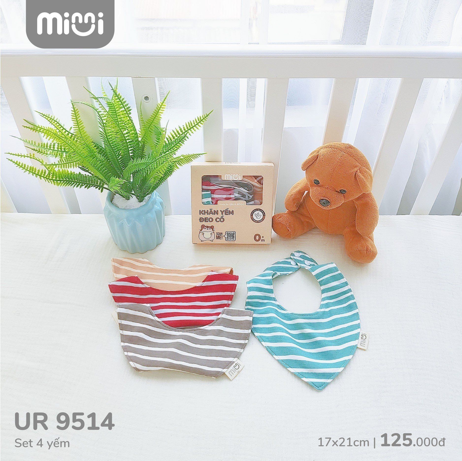  Set 4 yếm kẻ UR 9514 