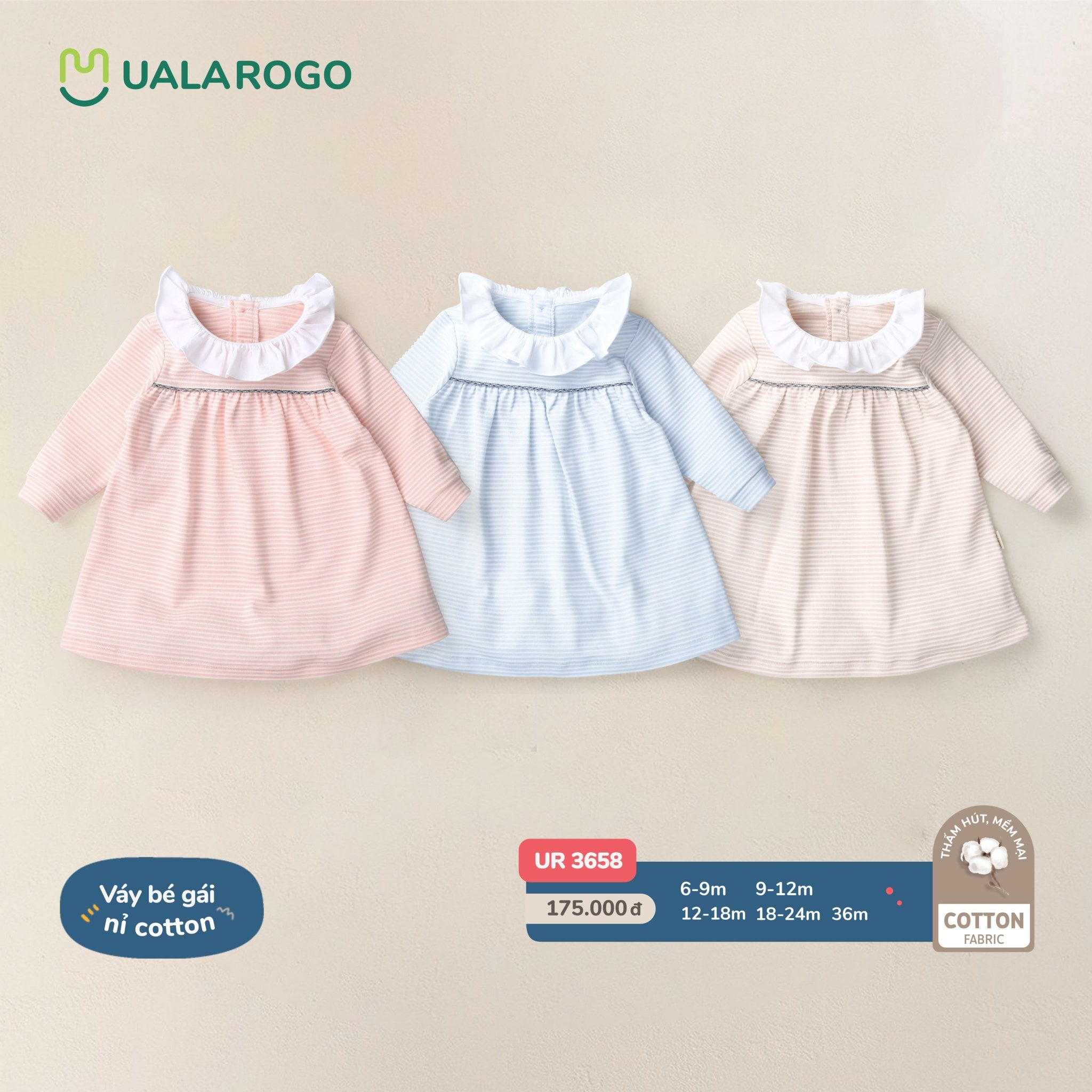 Váy Nỉ Kẻ Cổ Bèo UR 3658