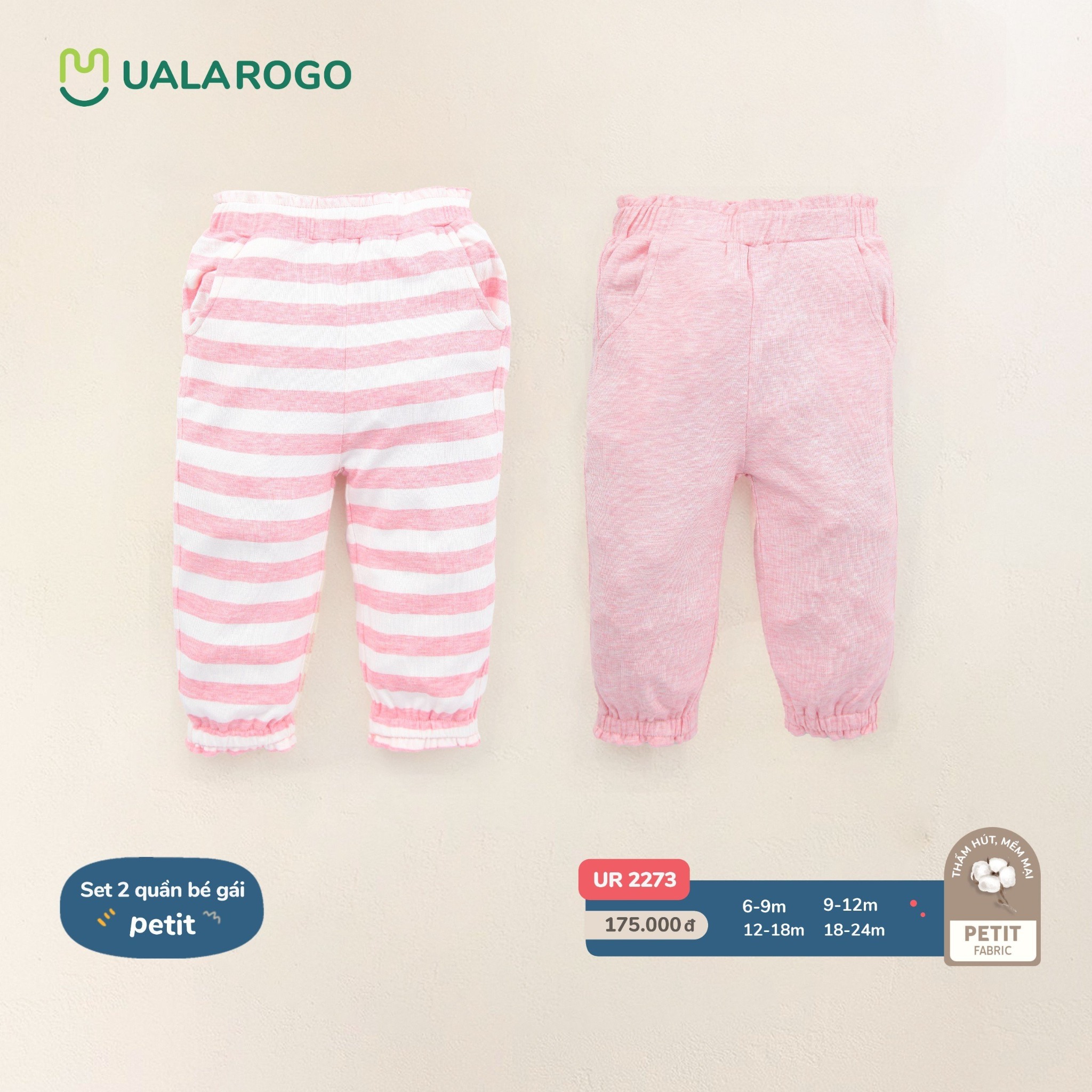 Set 2 Quần Hồng Bé Gái UR 2273