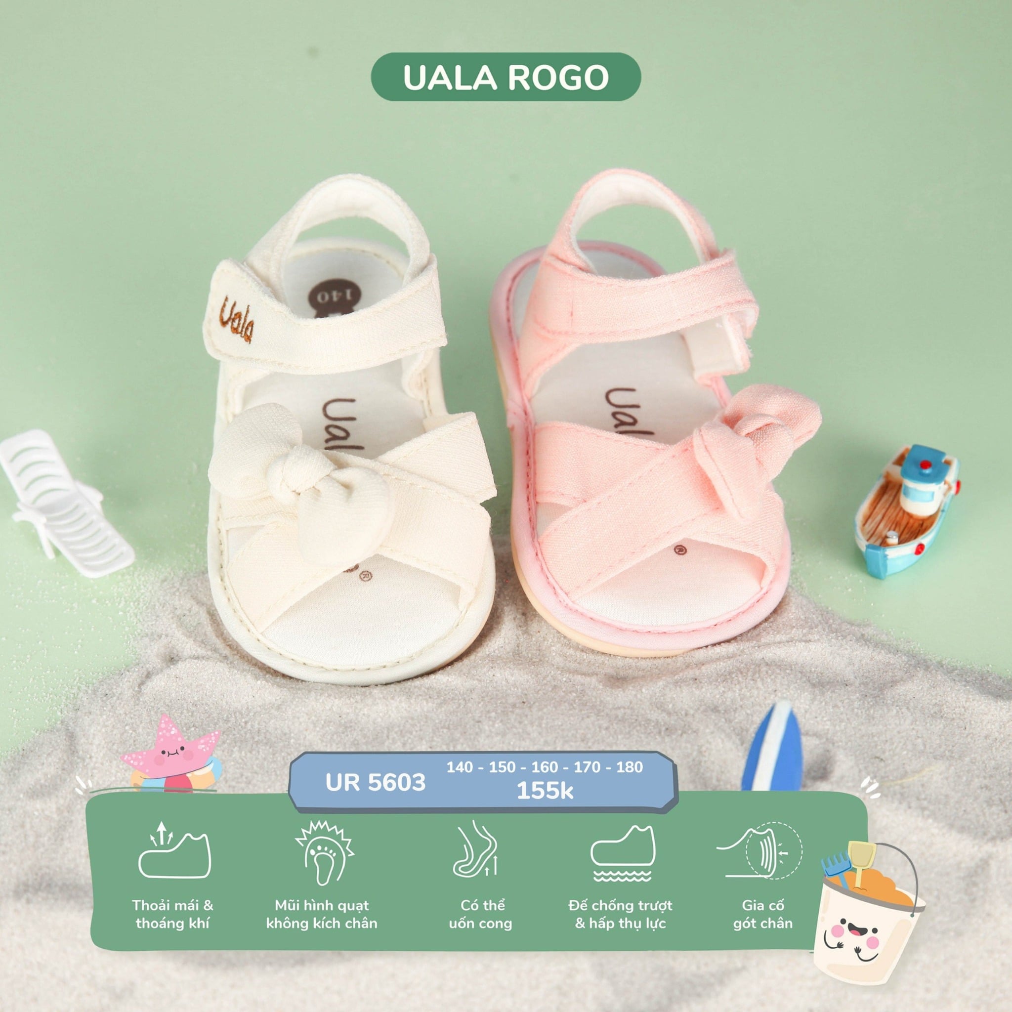 Dép Sandal Quai Chéo Thắt Nơ UR 5603