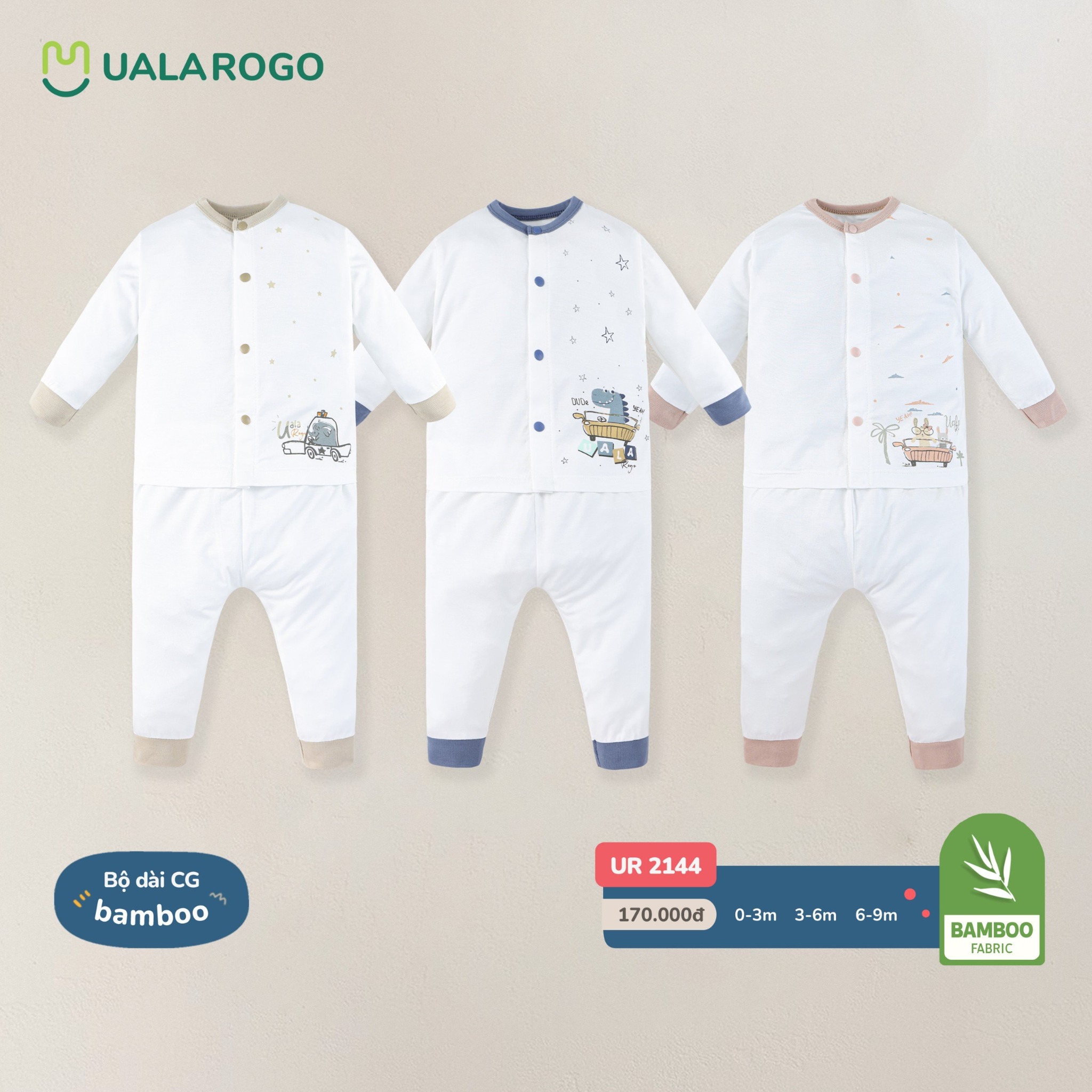 Bộ Dài Tay Sơ Sinh Bamboo UR 2144