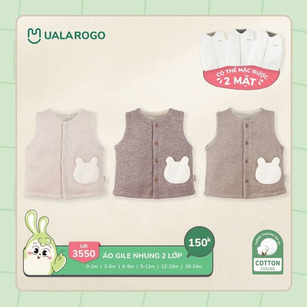  Áo Gile Nhung Hai Lớp UR 3550 