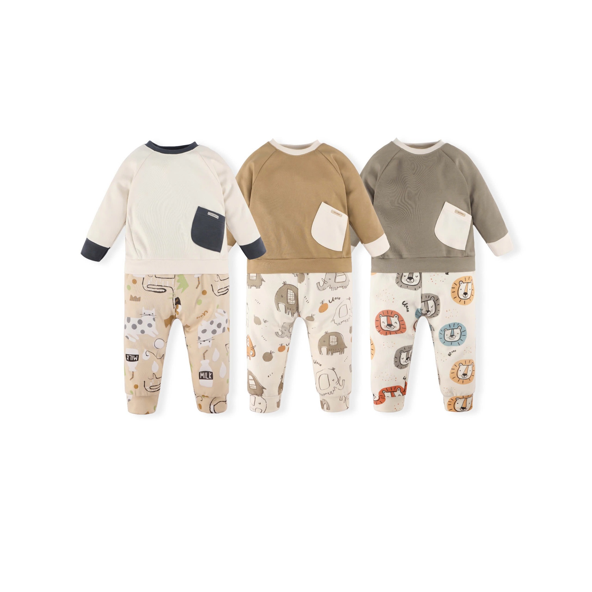 Bộ Dài Tay Nỉ Cotton Cho Bé UR 3643