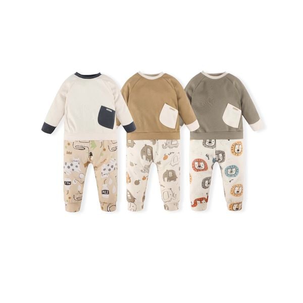  Bộ Dài Tay Nỉ Cotton Cho Bé UR 3643 