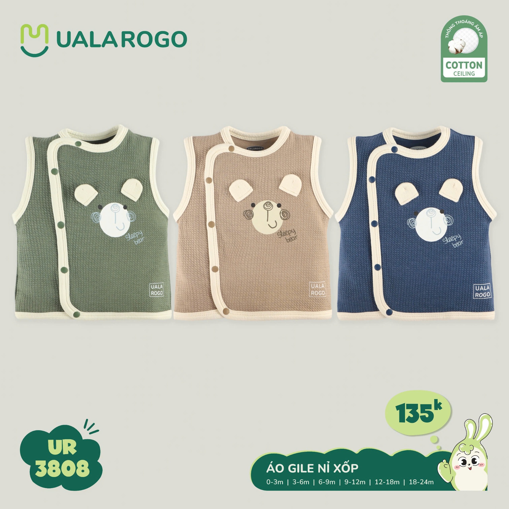 Áo Gile Cài Chéo Cho Bé UR 3808