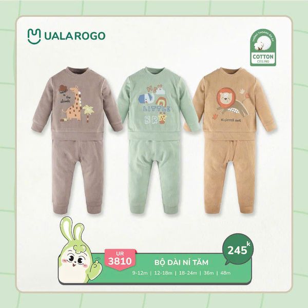  Bộ Dài Tay Nỉ Tăm Cho Bé UR 3810 