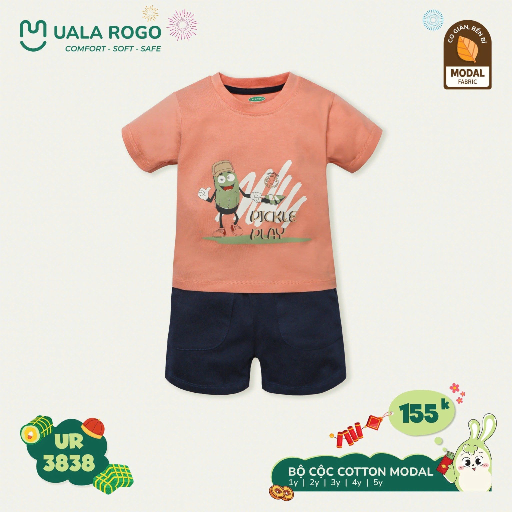 Bộ Cộc Tay Cho Bé Cotton UR 3838 
