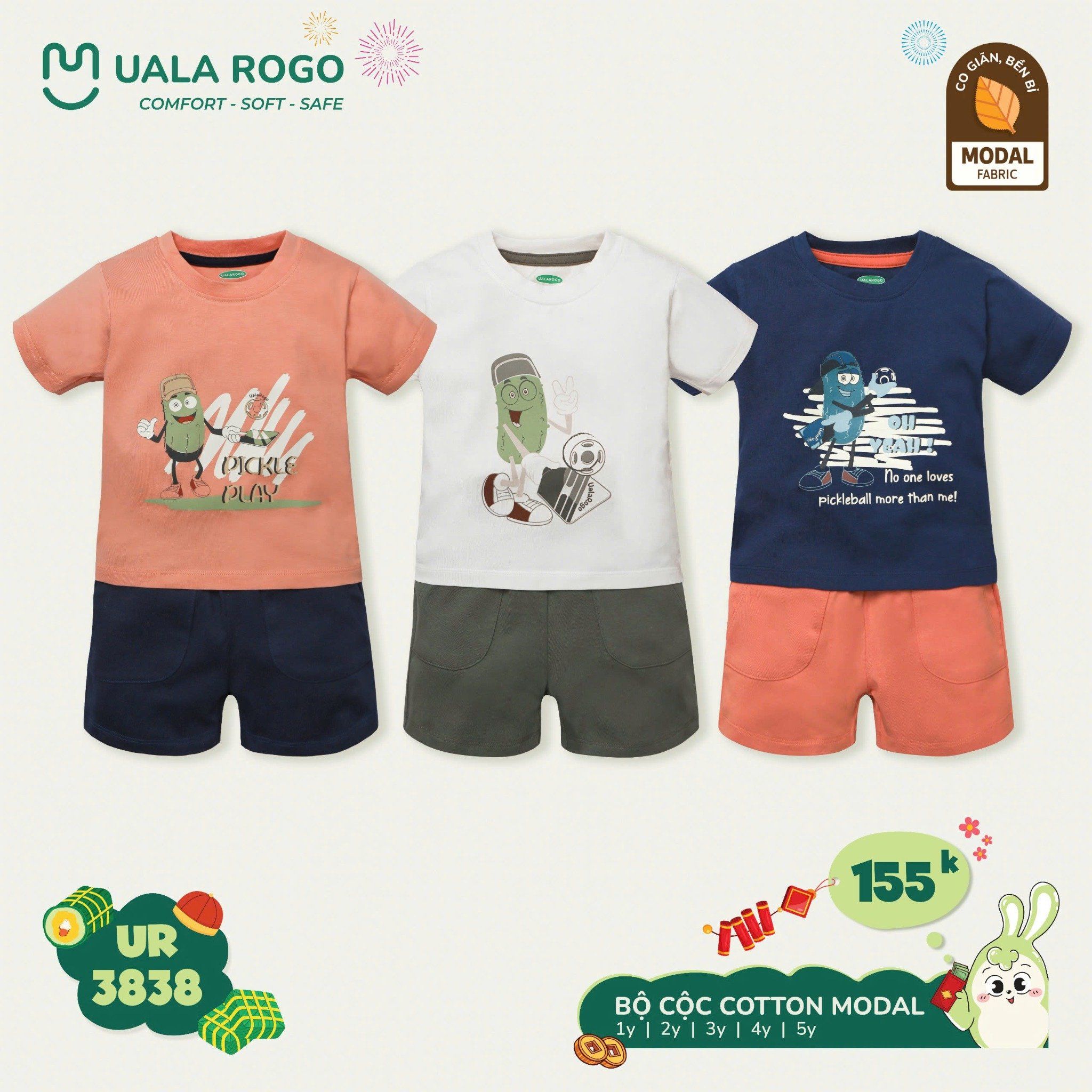  Bộ Cộc Tay Cho Bé Cotton UR 3838 