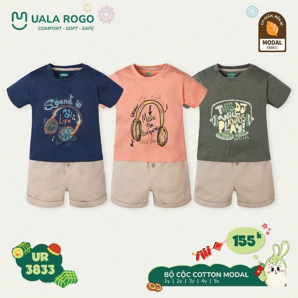  Bộ Cộc Tay Cotton Cho Bé 3833 