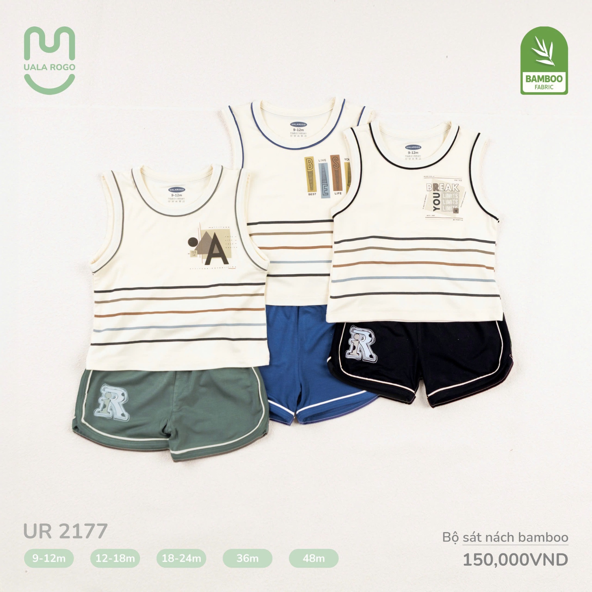 Bộ Sát Nách Bamboo Cho Bé UR 2177