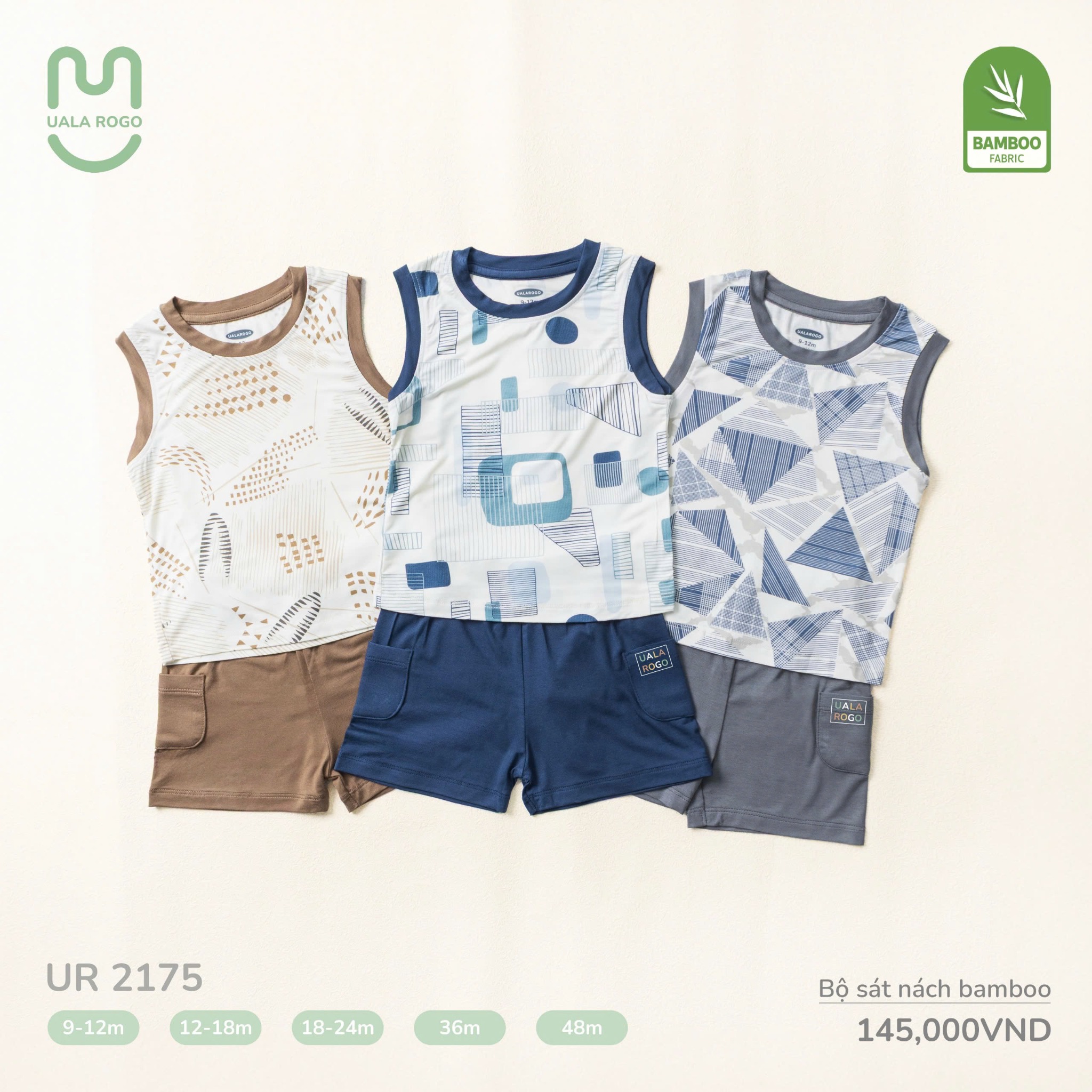 Bộ Sát Nách Bamboo Cho Bé UR 2175