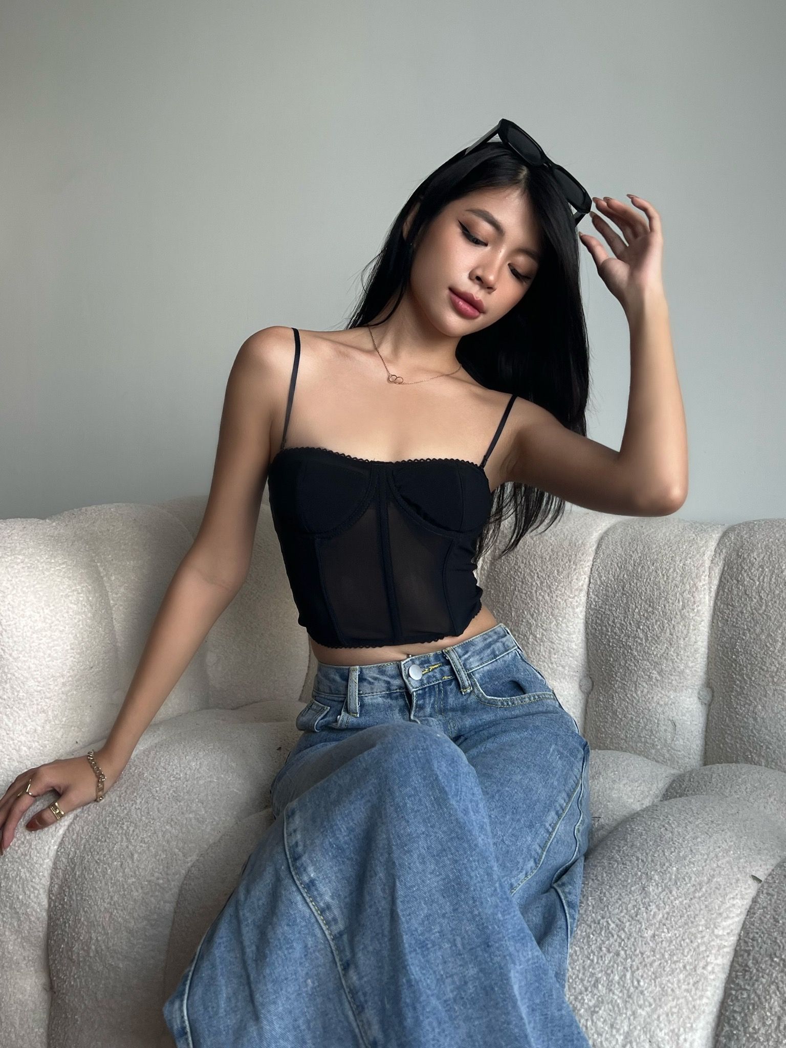  Caitlyn Corset - Áo Corset Petty Brawee Ren Đen 
