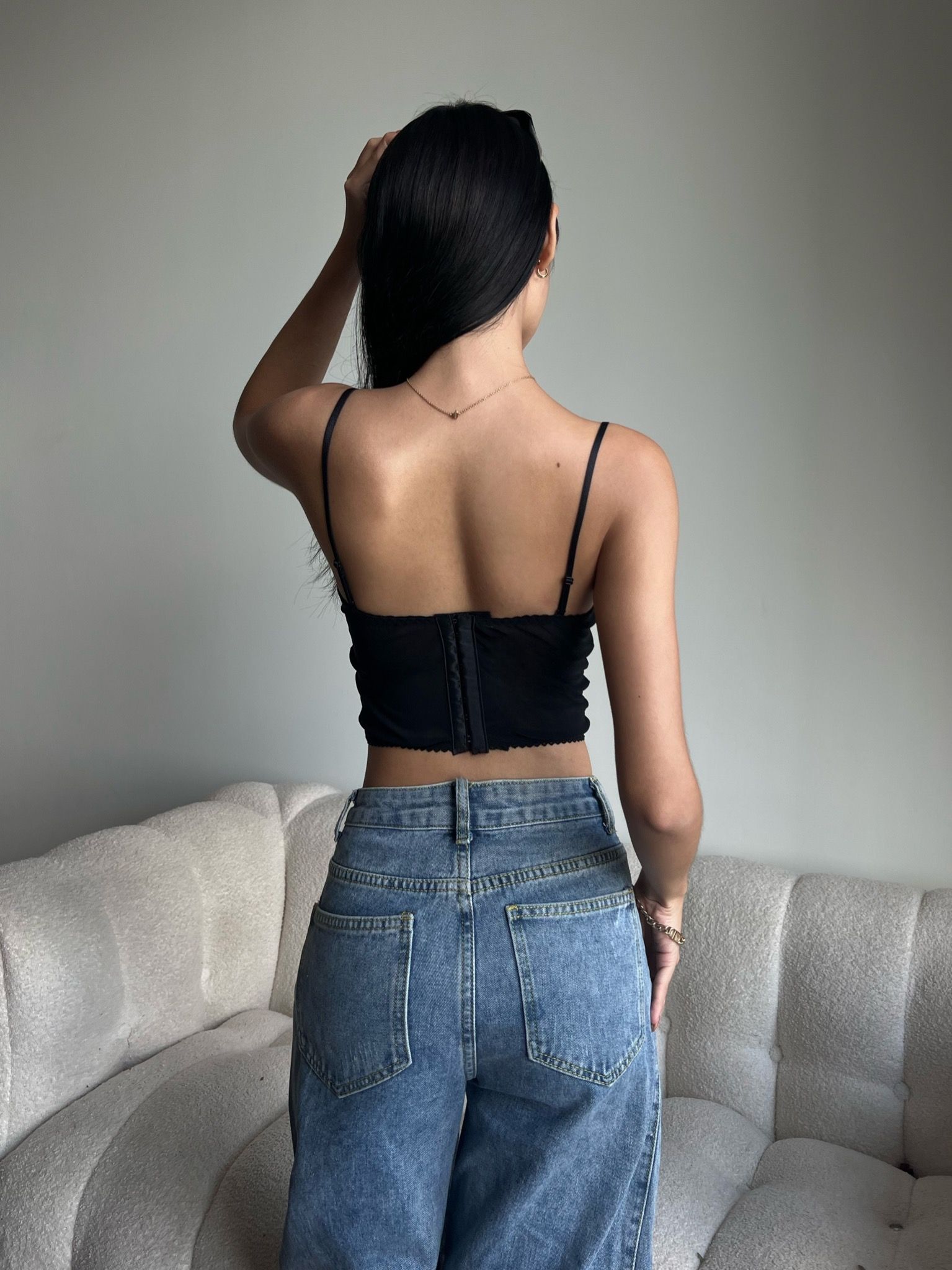  Caitlyn Corset - Áo Corset Petty Brawee Ren Đen 