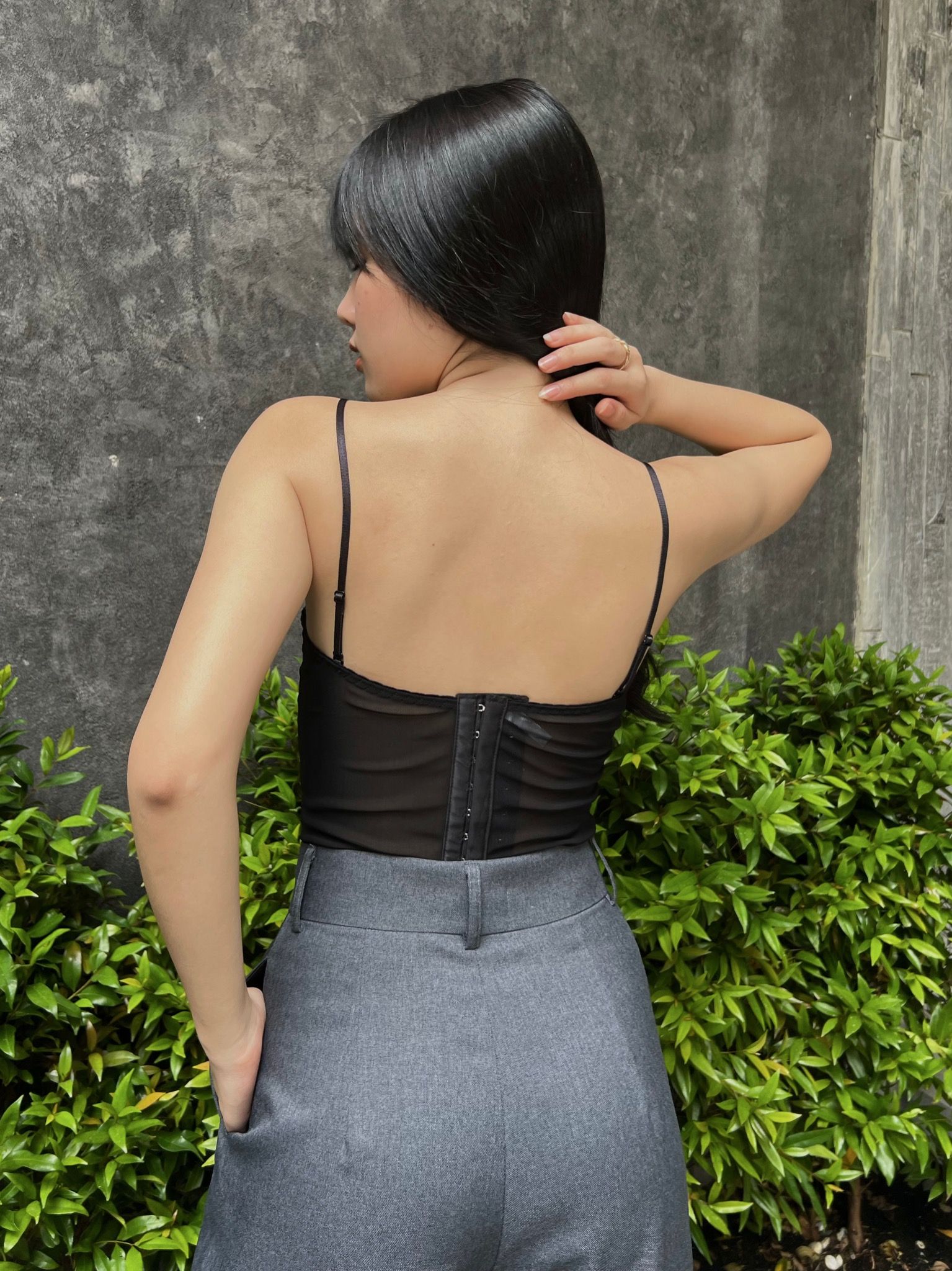  Caitlyn Corset - Áo Corset Petty Brawee Ren Đen 