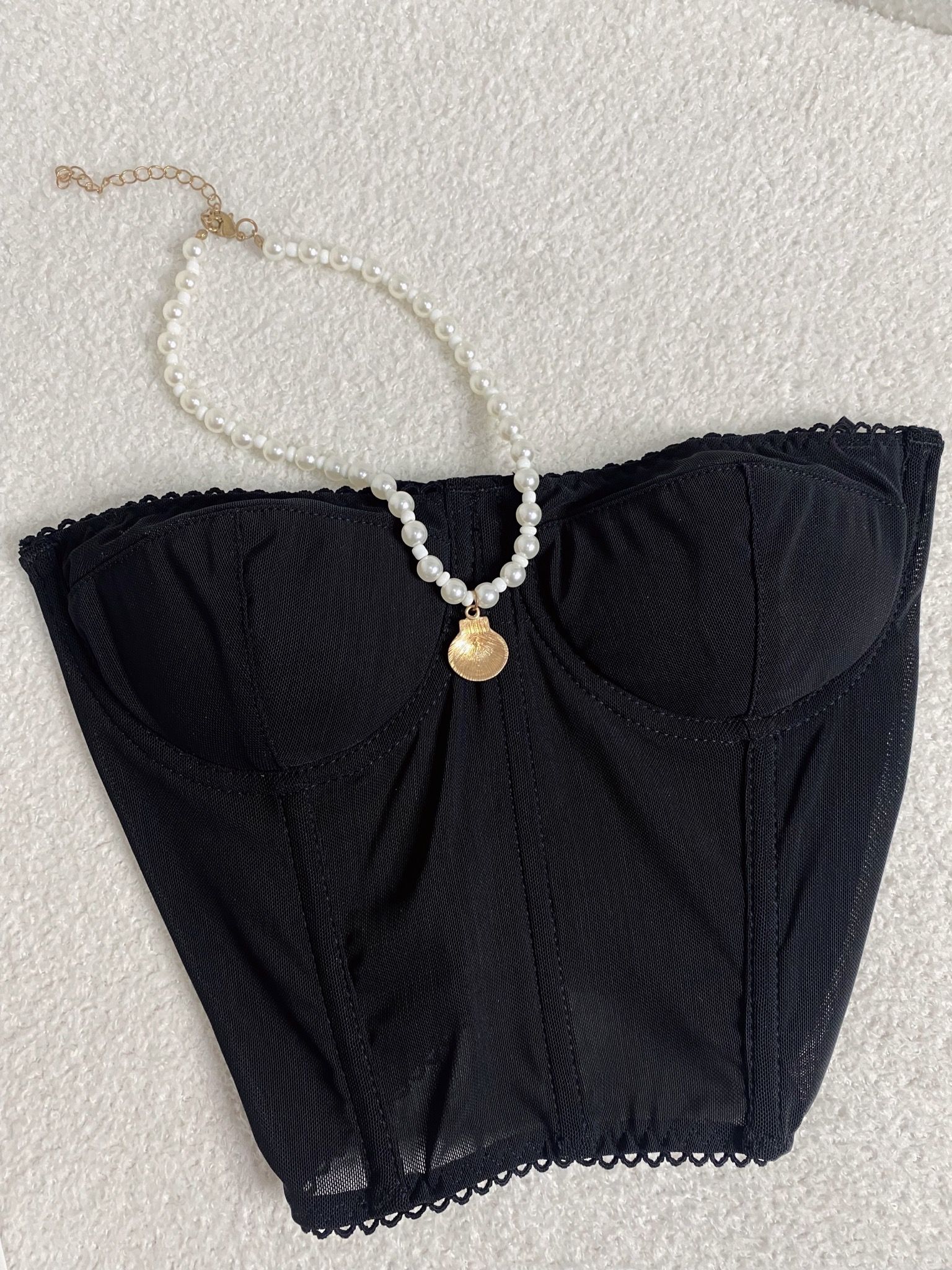  Caitlyn Corset - Áo Corset Petty Brawee Ren Đen 