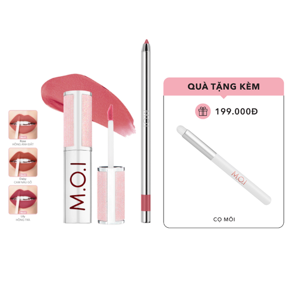 Bộ Đôi Son Kem M.O.I Và Chì Kẻ Viền Môi