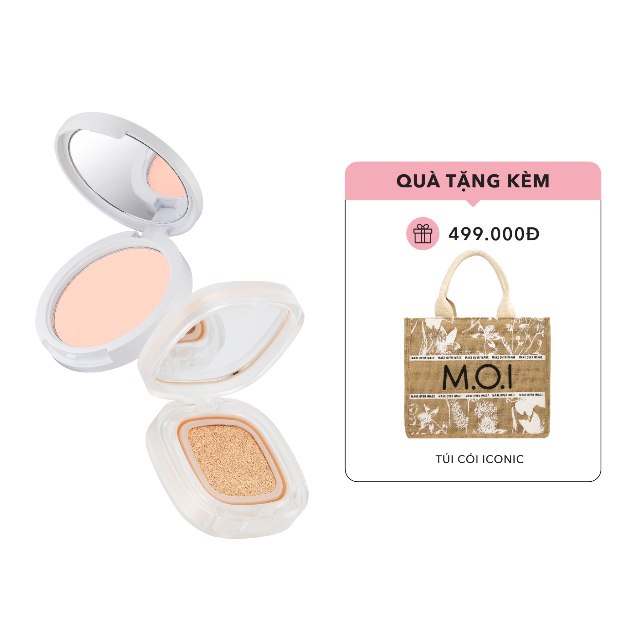  Bộ Đôi M.O.I Phấn Nước Iconic Perfection Và Phấn Phủ Baby Skin Nâng Tone 